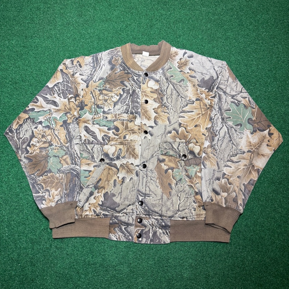 Camo Bomber Snap Up Vintage Lightweight Advantage Lrg Camouflage Hunting Jacket